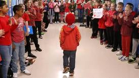  Photos: First grader Marshall Morong gets warm welcome back to school after heart transplant