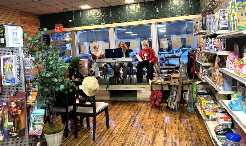 Live music was part of the atmosphere offered at Gateway Big Box Resale & Kim's Gateway Antiques during the Polo Christmas Festival on Saturday, Dec. 6, 2025.