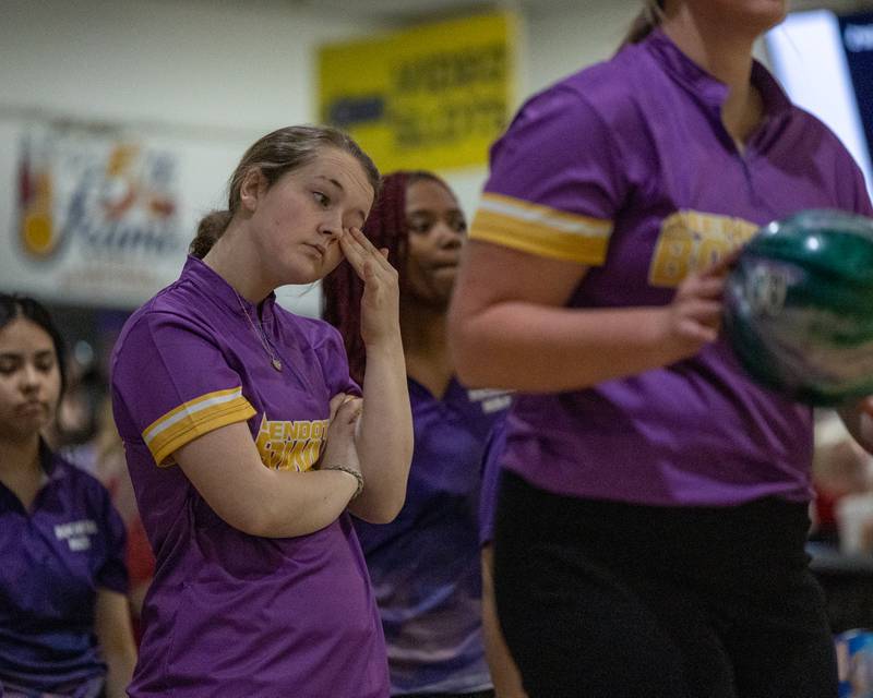Meghan Wiley of Mendota wipes eye at the L-P Cavalier Classic on Saturday, December 20, 2025 at Super Bowl in Peru.