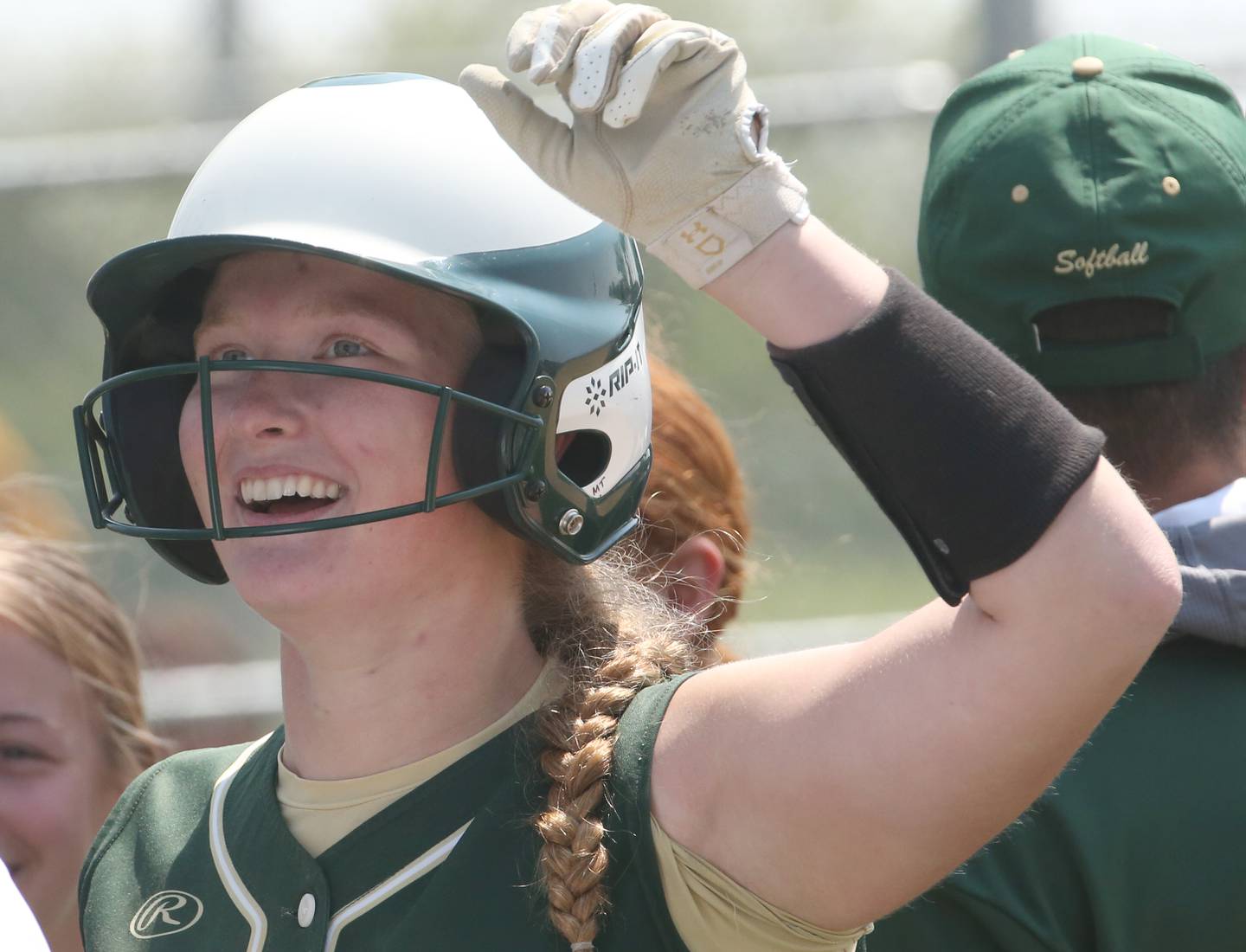 St. Bede's Madelyn Torrence reacts after hitting a home run against Annawan/Wethersfield in the Class 1A Regional final game on Saturday, May 20, 2023 in Annawan.
