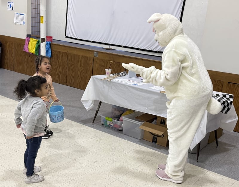 Mendota residents participate in the Mendota Area Chamber of Commerce Easter Hop at Zion United Methodist Church on Saturday, March 28, 2026.