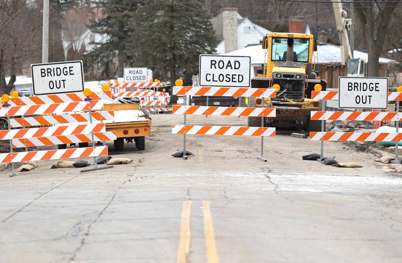 A detour at the Lucinda Avenue bridge over the Kishwaukee River shown here in this Monday, March 13, 2023 Shaw Local file photo, is expected to begin the week of Jan. 15, 2024 and last for six months, the city of DeKalb announced. The project originally was scheduled for 2023 completion but several delays pushed it back.