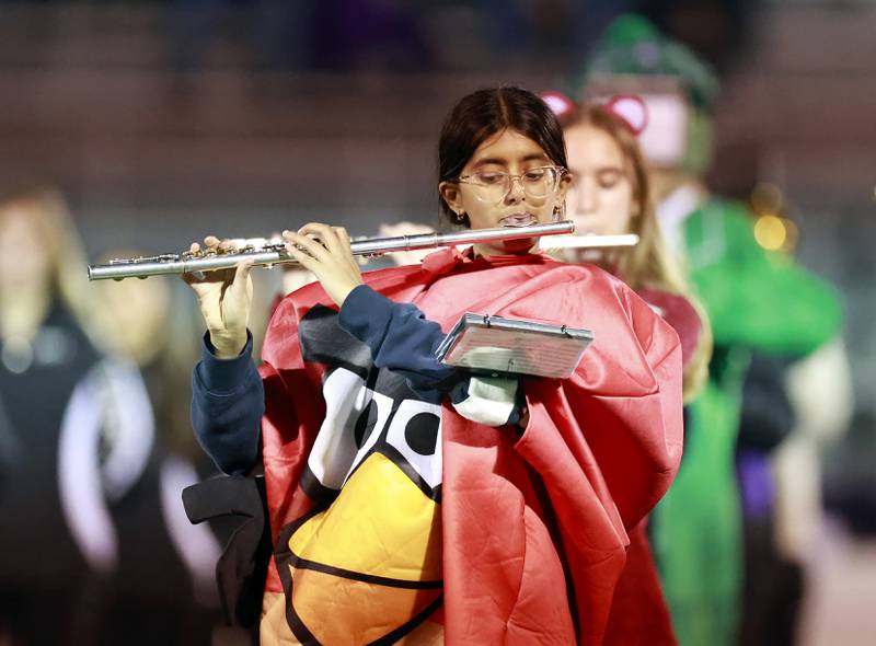 Downers Grove North's band welcomes the teams to the IHSA Class 7A playoff football game Friday, Oct. 31, 2025 in Downers Grove.