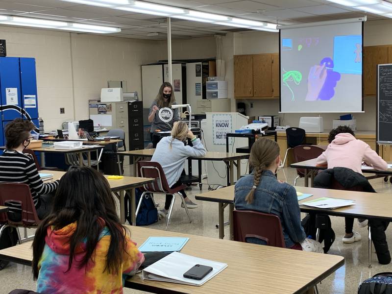 Maggie Castrogiovanni teaches family and consumer sciences to freshman through senior students at Lincoln-Way East in Frankfort.