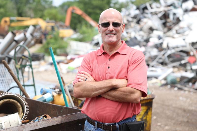 Berlinsky Scrap owner Ken Glassman stands in the scrapyard. The scrap business has been around for around a 100 years. Monday, July 25, 2022 in Joliet.