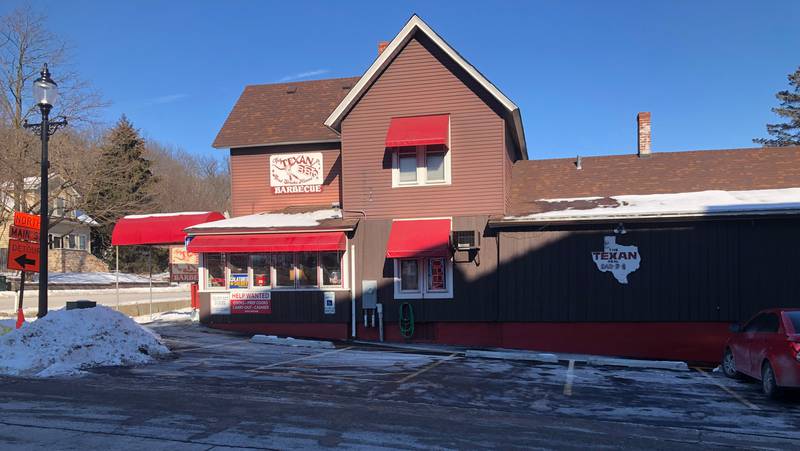The Texan Barbeque looks onto Main Street in Algonquin.
