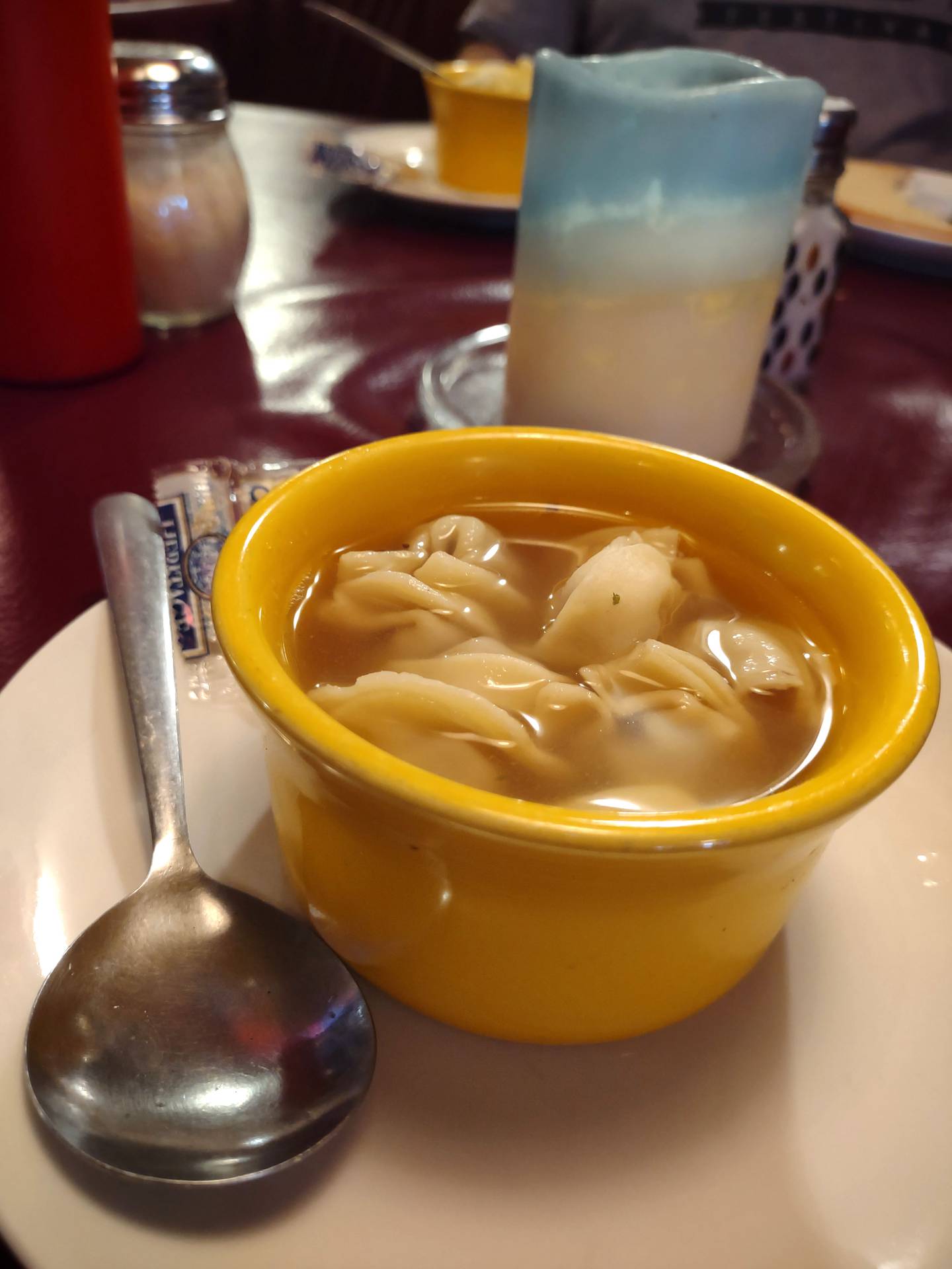 Tortellini in broth is one of the regular soup options on the appetizer menu at Softails Bar and Grill in Ladd.