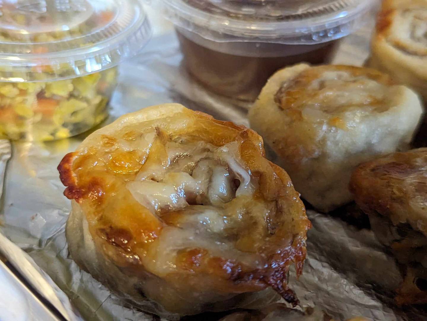 Bird Song at Freedom Pizzeria & Alehouse in Plainfield were bite-sized Italian beef and mozzarella pinwheels served with au jus and hot peppers on the side.