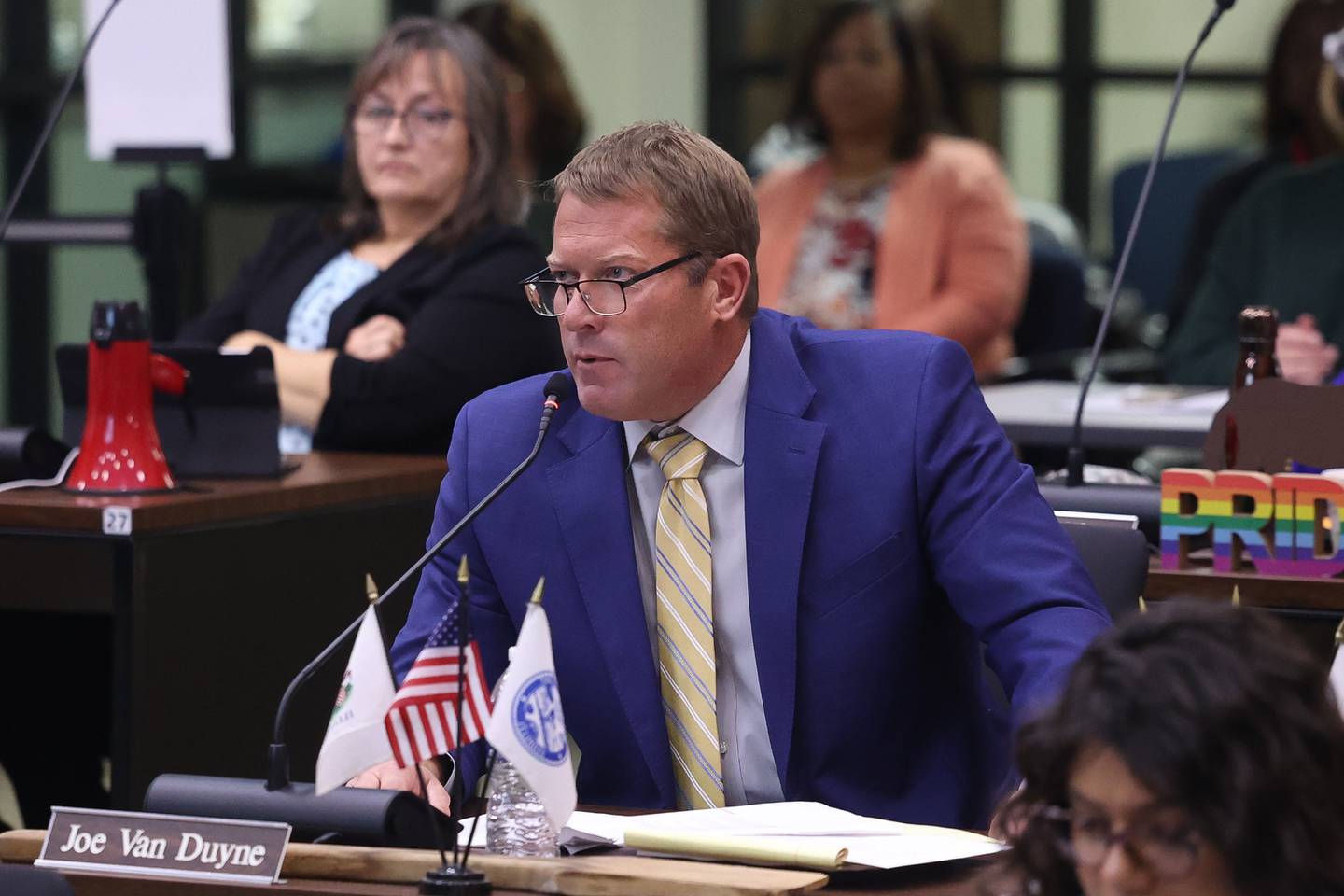 Will County Board member Joe Van Duyne speaks at the Will County Board Meeting on Monday, Dec. 2, 2024 in Joliet.