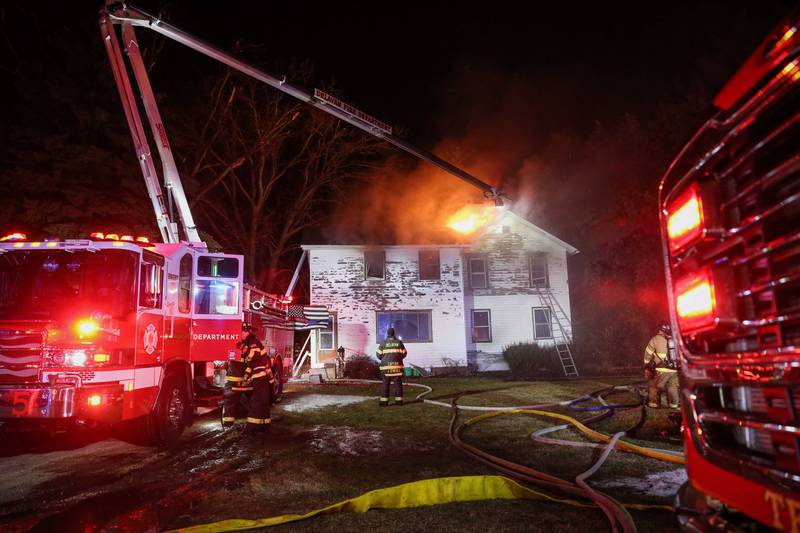 The Hebron-Alden-Greenwood Fire Protection District responded to a house fire at about 5:37 p.m. Saturday, Feb. 25, at 8117 Johnson Road, Hebron