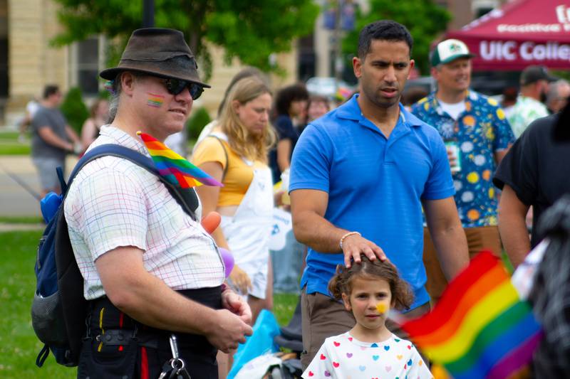 People of Ottawa watch on as “Little Monsters (a tribute to Lady Gaga)” perform on Saturday, June 8, 2024 at Jordan Block Park in Ottawa.