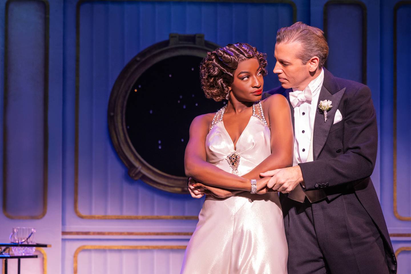Broadway in Chicago through Nov. 3, 2024. SOME LIKE IT HOT 11: Leandra Ellis-Gaston (Sugar) and Matt Loehr (Joe). 
Photo by Matthew Murphy.