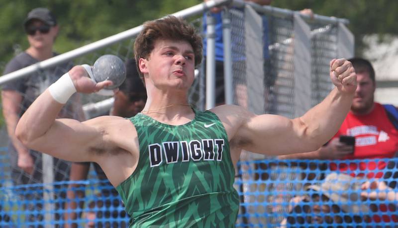 Dwight's Graham Meister competes during the IHSA Class 1A Boys Track & Field State Finals on Saturday, May 31, 2025 at Eastern Illinois University in Charleston.