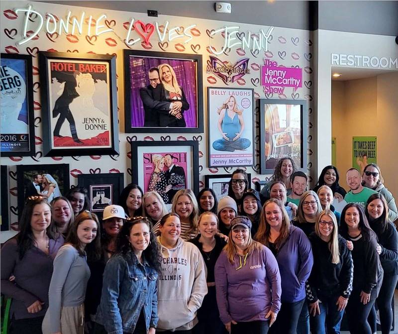New Kids On The Block fans from Illinois, Indiana, Michigan, Wisconsin and Oregon converged last weekend at Wahlburger’s in St. Charles for a flash mob. Courtesy of Julia Rodriguez