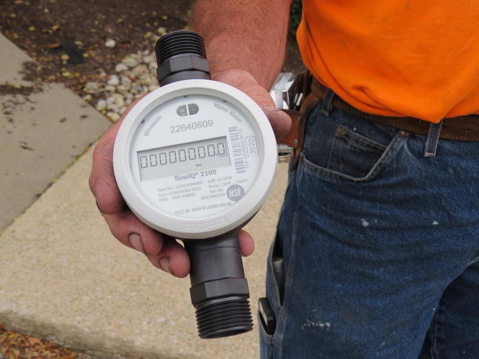 Water meters being read in Dalzell Shaw Local