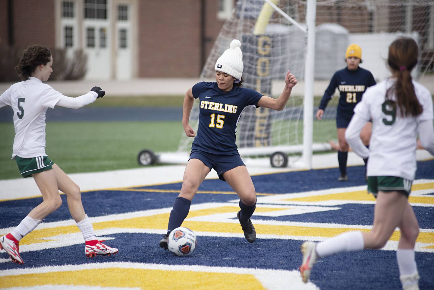 Sterling's Olivia Turner handles the ball Tuesday, March 29, 2022 against Alleman.