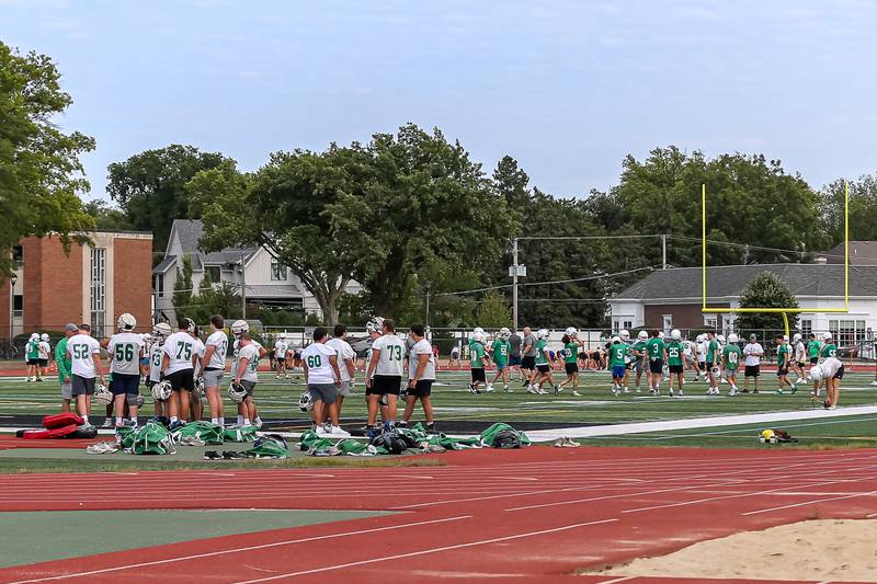 York High School at their first day of football practice. Aug 12, 2024.