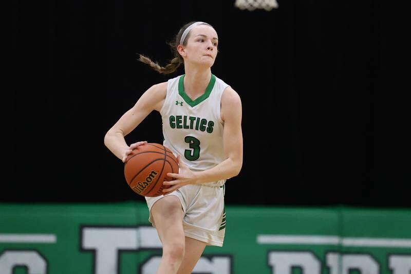 Providence’s Molly Knight looks for the long pass against IMSA in the Class 3A Providence Regional Semifinal on Tuesday, February 14th.