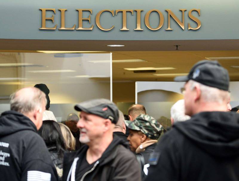 Candidates lined up Monday at the Kane County Clerk’s office in Geneva to file to run for county offices in the 2026 primary.
