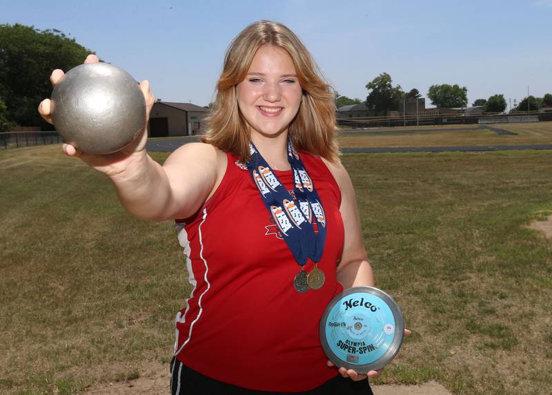 Henry-Senachwine's Laney Lester is the NewsTribune 2023 girls track athlete of the year on Friday, June 9, 2023 in Henry.