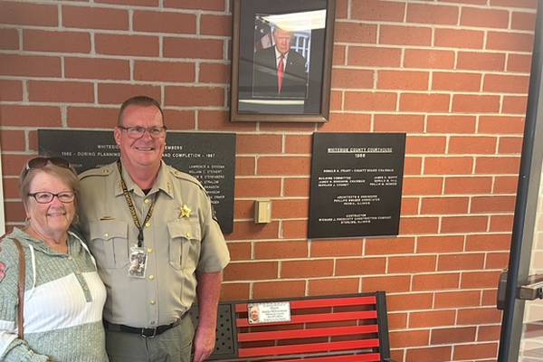 Memorial bench honoring deputy presented to Whiteside County Sheriff’s Office