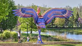 ‘Vivid Creatures’ exhibit bring colorful giant sculptures to Morton Arboretum