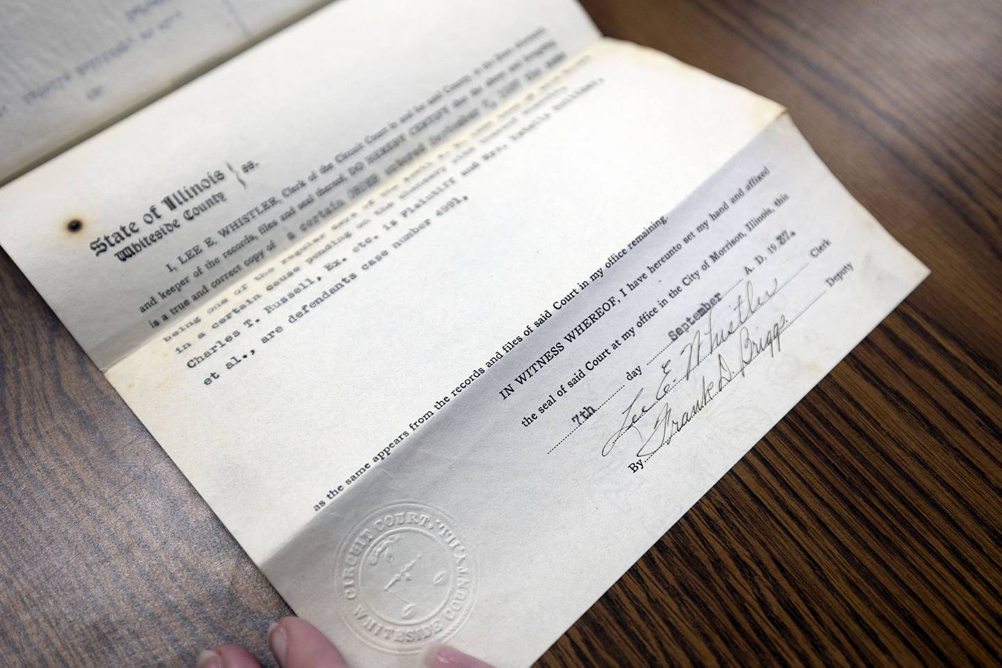 The document was filed on Sept. 7, 1937.