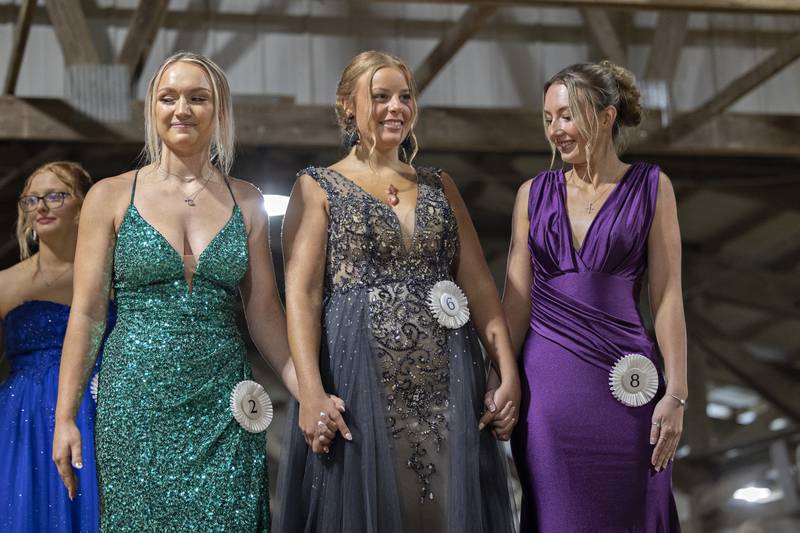 The top three contestants in the Ogle County Queen pageant are: Ali Danekas (left), Julia Hoefle and Ruby Mulvaney.