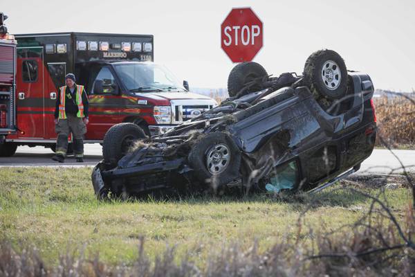 SUV hits tree, rolls over in crash near Marengo
