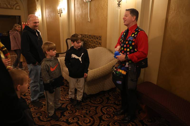 Dale, the Magical Balloon-Dude, performs for guest at the Rialto Theater’s 100th anniversary celebration on Sunday, May 3, 2026 in Joliet.