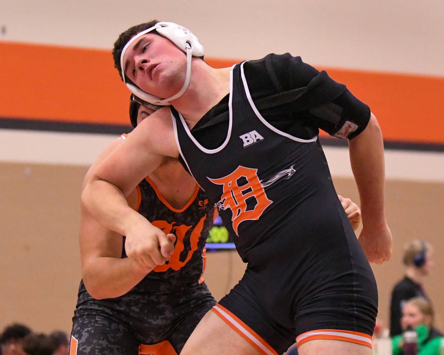 DeKalb’s wrestler Nick Waddle escapes from Washington Josh Hoffer during the 215-weight class on Friday Dec. 27, 2024, in the Don Flavin invite held in DeKalb.