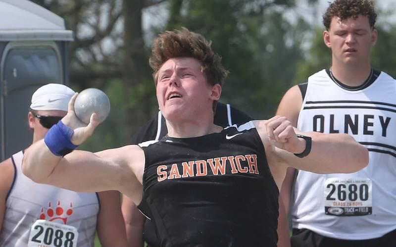 Sandwich's Peter Popp during the IHSA Class 2A Boys Track & Field State Finals on Saturday, May 31, 2025 at Eastern Illinois University in Charleston.