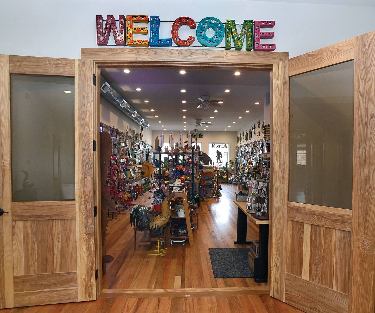 The Rusty Rooster sells home and lawn decor as well as lawn furniture. The shop is inside The Lumberyard, the former Graves Lumber building in Seneca renovated by Dave Stuedemann and his family.