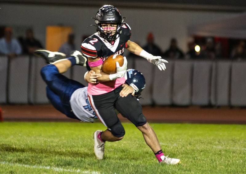 Bureau Valley’s Cameron Lemons takes down Erie-Prophetstown’s Tyler Ballard Friday, Oct.7, 2022