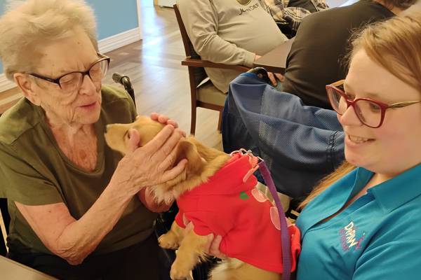 Geneva daycare dogs bring Valentine’s Day joy to seniors at Bria