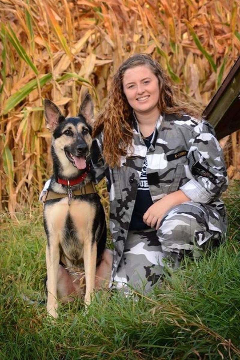 Retired K9 officer Helo, seen here with his handler, Lt. Olivia Jesse of Central K9 Search and Rescue, died last week, the agency confirmed in a statement issued Jan. 23, 2025. Helo also located murder victim Deb Dewey.