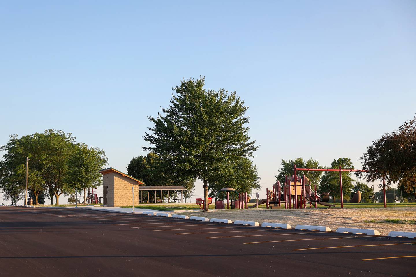 A new asphalt parking lot, public restroom, an accessible, second playground at park and two turf bocce ball courts were part of over $1 million of upgrades recently completed at Hawkins Park in Limestone on June 23, 2025.