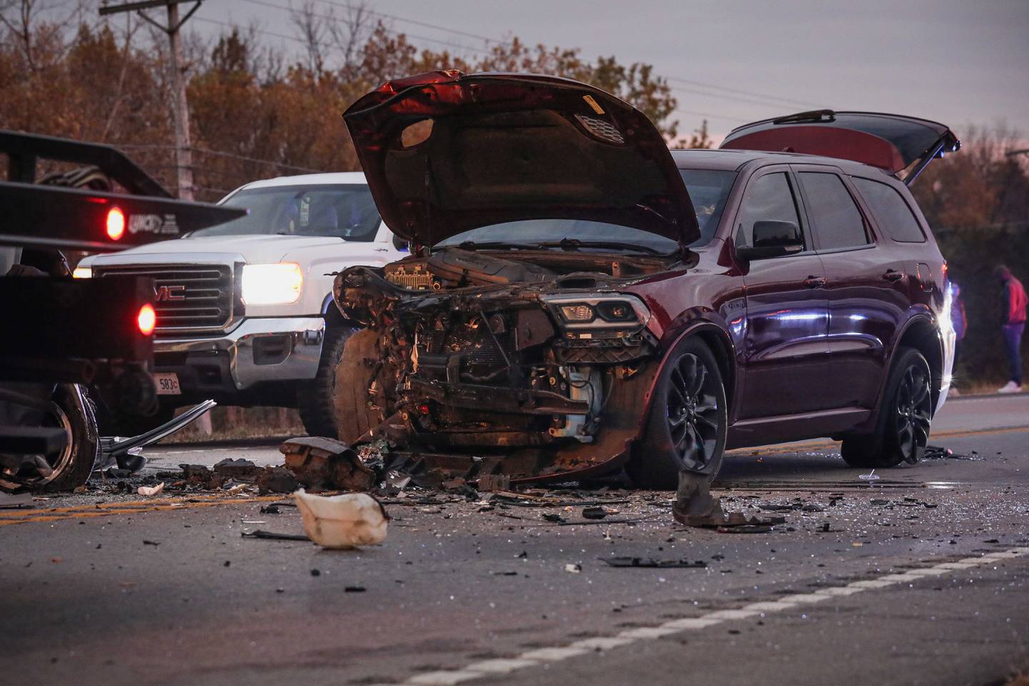 The Harvard Fire Protection District responded to a head-on crash on Route 14 on Sunday, Nov. 2, 2025. A child was ejected from a carseat and airlifted to an area hospital, officials said.