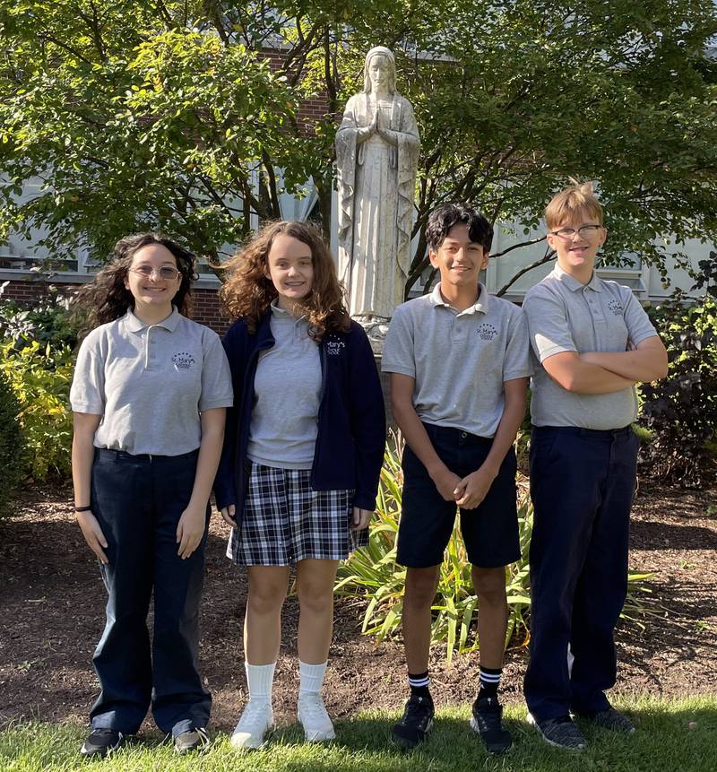 St. Mary’s Catholic School in Sycamore recently announced its student council officers for the 2025-26 school year.
The school’s new student council officers include Annabelle Vega as president, Shannon Lindwall as vice president, Stefan Garcia as secretary and Owen Chaplin as treasurer.