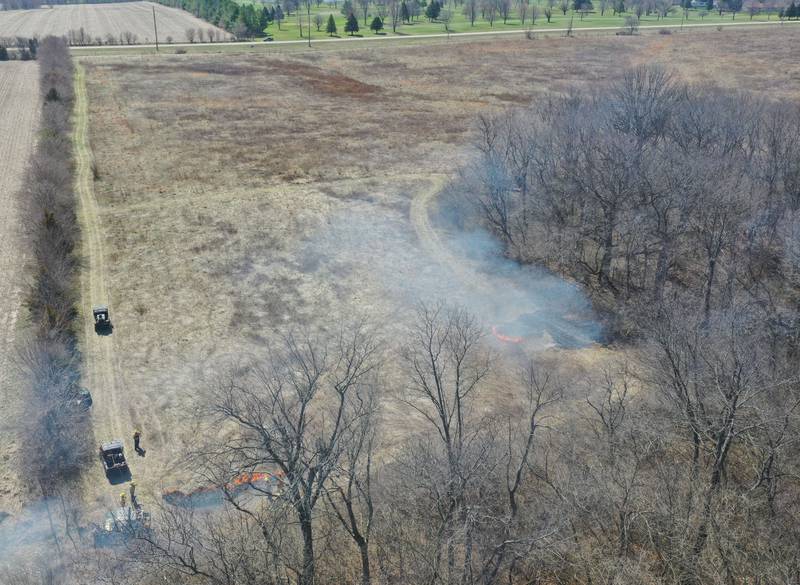 The Illinois Department of Natural Resources conducted a controlled burn on Monday, March 30, 2026 across from Deer Park Golf Club near Oglesby. Approximately 300 acres of prairie were burned during the planned burnoff. The burning of the prairie helps maintain a healthy grassland and prevents invasive plants.