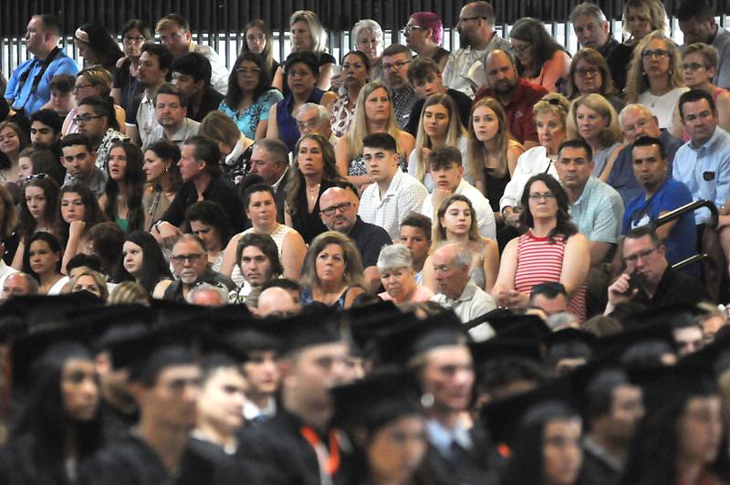 People watch the graduation ceremony Saturday, May 14, 2022, at Crystal Lake Central High School.