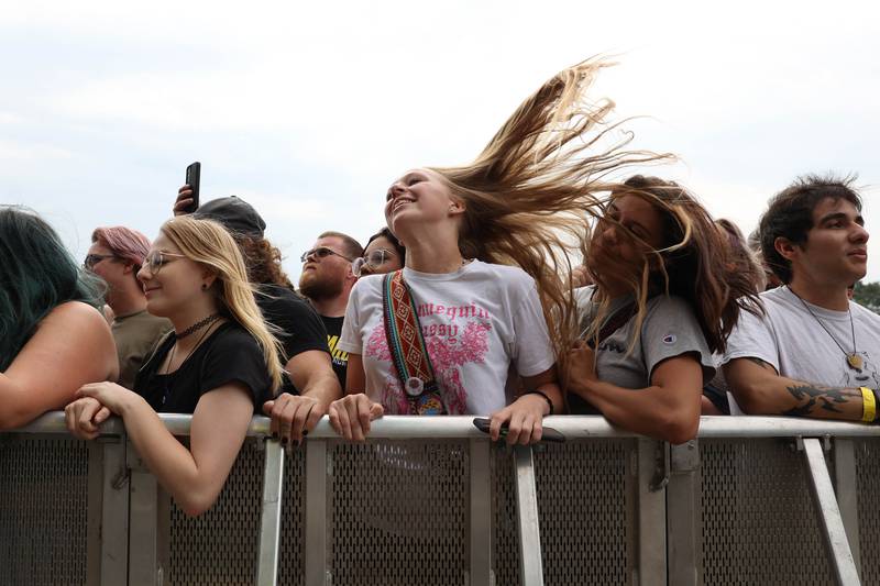 Fans take in the performance by JXDN at the Roots stage on day two of Riot Fest. Saturday, Sept. 18, 2022, in Chicago.