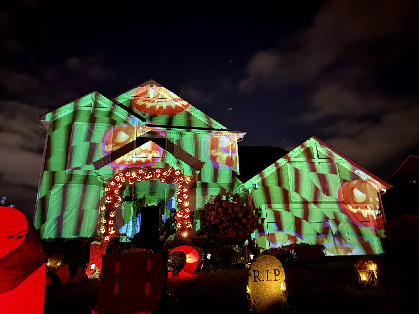 Community members can watch the Welter Family Holiday House's five-minute Halloween projection show and listen to synchronized music at 89.9 FM.