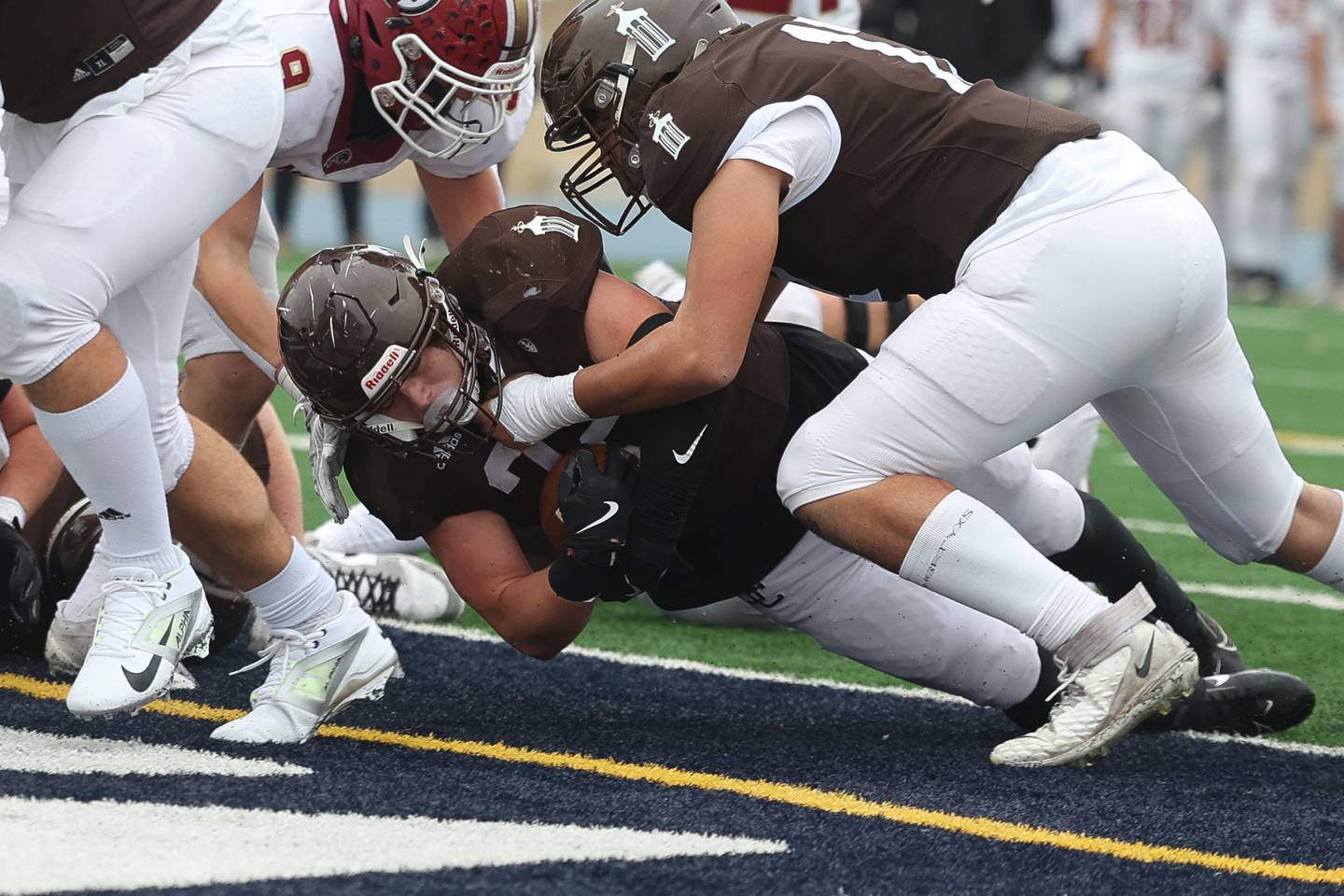 Joliet Catholic’s Vince Bremner drops in for the touchdown against Morris in the Class 5A semifinal on Saturday, Nov. 23, 2024.