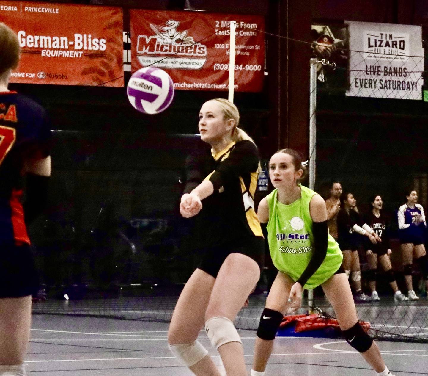 Putnam County's Jaylnn Dickey passes up a serve receive during the All-State Classic in East Peoria.