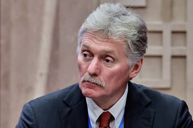 FILE- Kremlin spokesman Dmitry Peskov attends a Kyrgyzstan-Russia talk at the Administrative complex Yntymak-Manas Ordo, in Bishkek, Kyrgyzstan, Nov. 26, 2025. (Alexander Kazakov, Sputnik, Kremlin Pool Photo via AP, File)