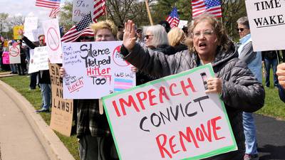 Photos: Protesters gather in DeKalb for May Day Rally for Democracy