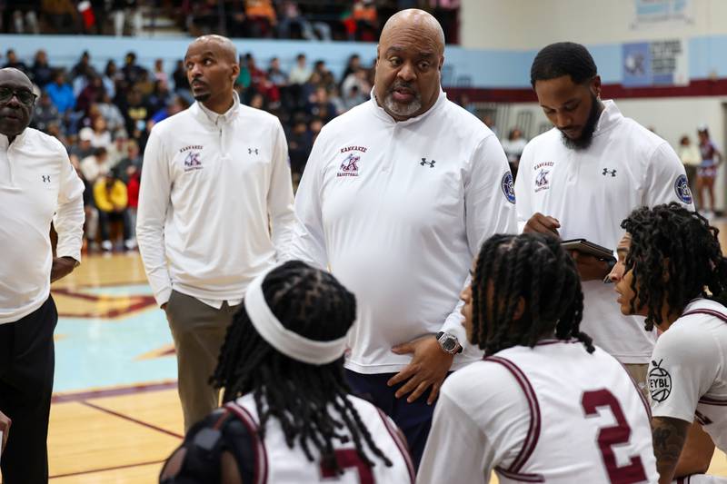 Kankakee's during the Kays' 83-44 victory over Chicago Ag in the 75th Kankakee Holiday Tournament opening round on Friday, Dec. 26, 2025.