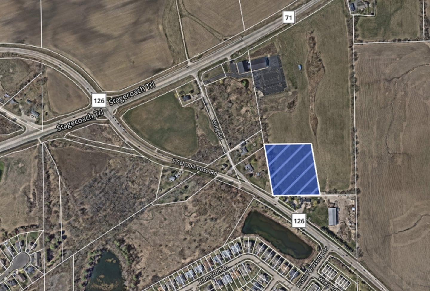 The 4.03-acre site for the south side receiving station in Yorkville is located on Illinois Route 126, east of Wing Road and south of Illinois Route 71.