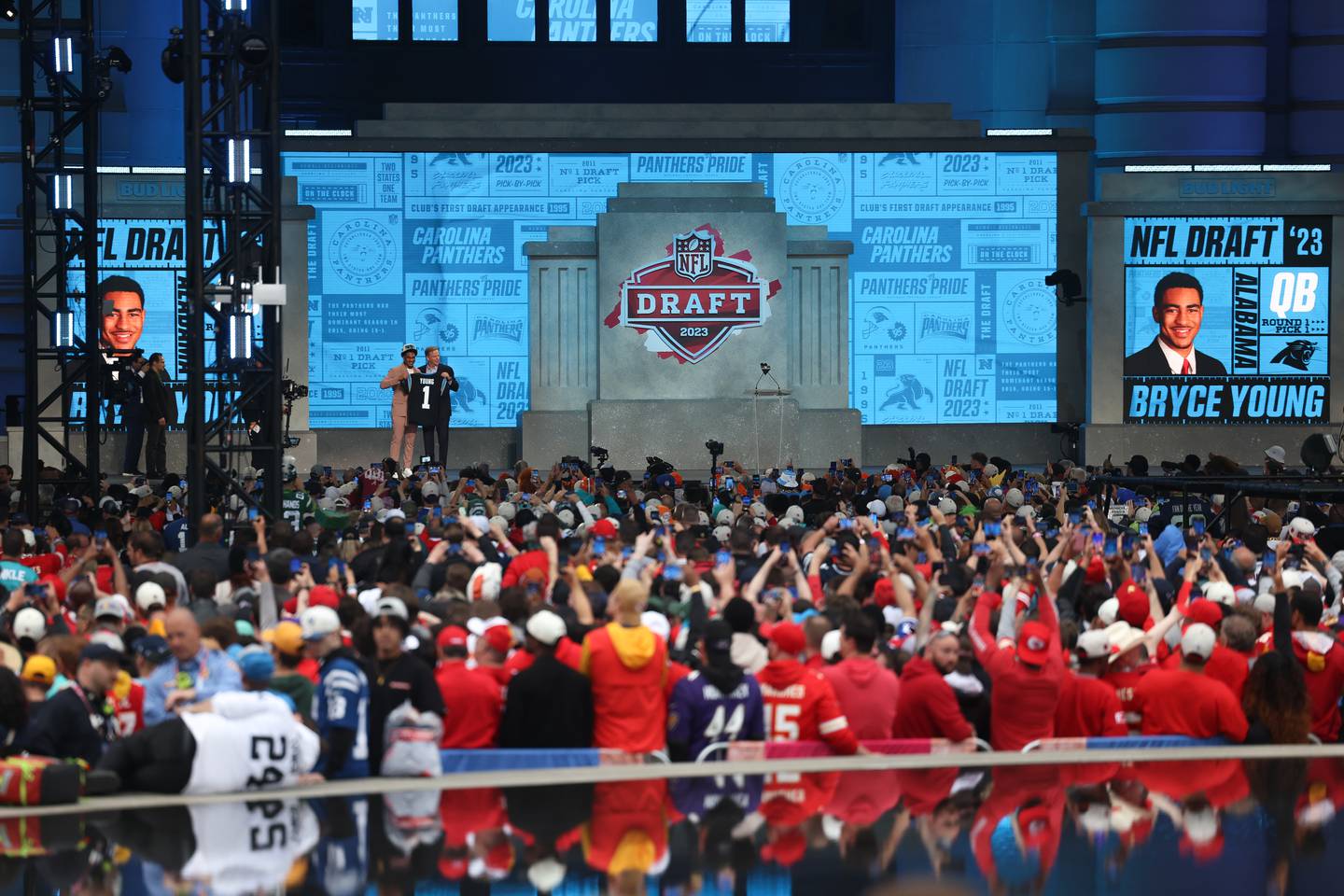 Carolina Panthers us the 1st overall pick they acquired from the Chicago Bears in a trade earlier in the year to select Alabama quarterback Bryce Young at the 2023 NFL Draft on Thursday, April 27, 2023 in Kansas City, MO.